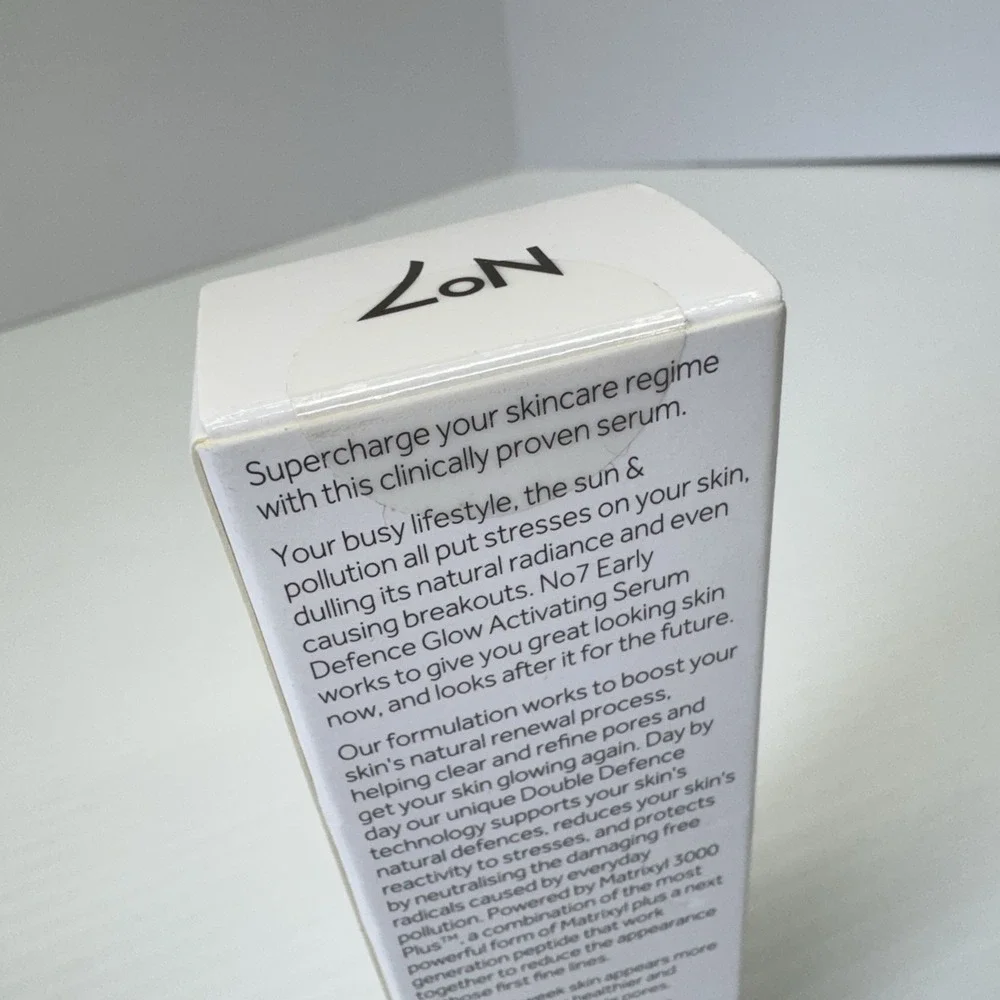 No7 Early Defence Glow Activating Serum 30ml New Sealed